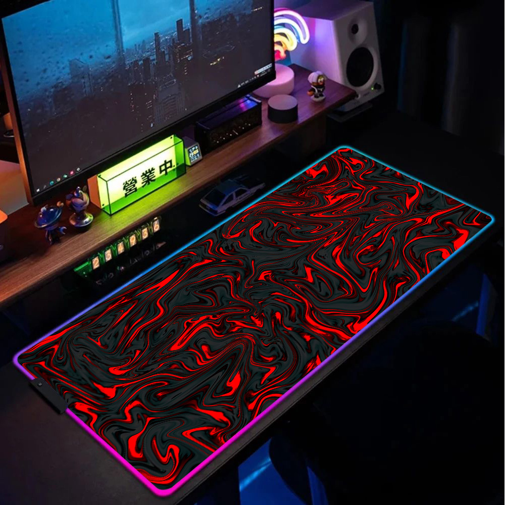 Mousepad RGB Mouse Pad Red and - Pc Gaming Liquid ulasan dan harga