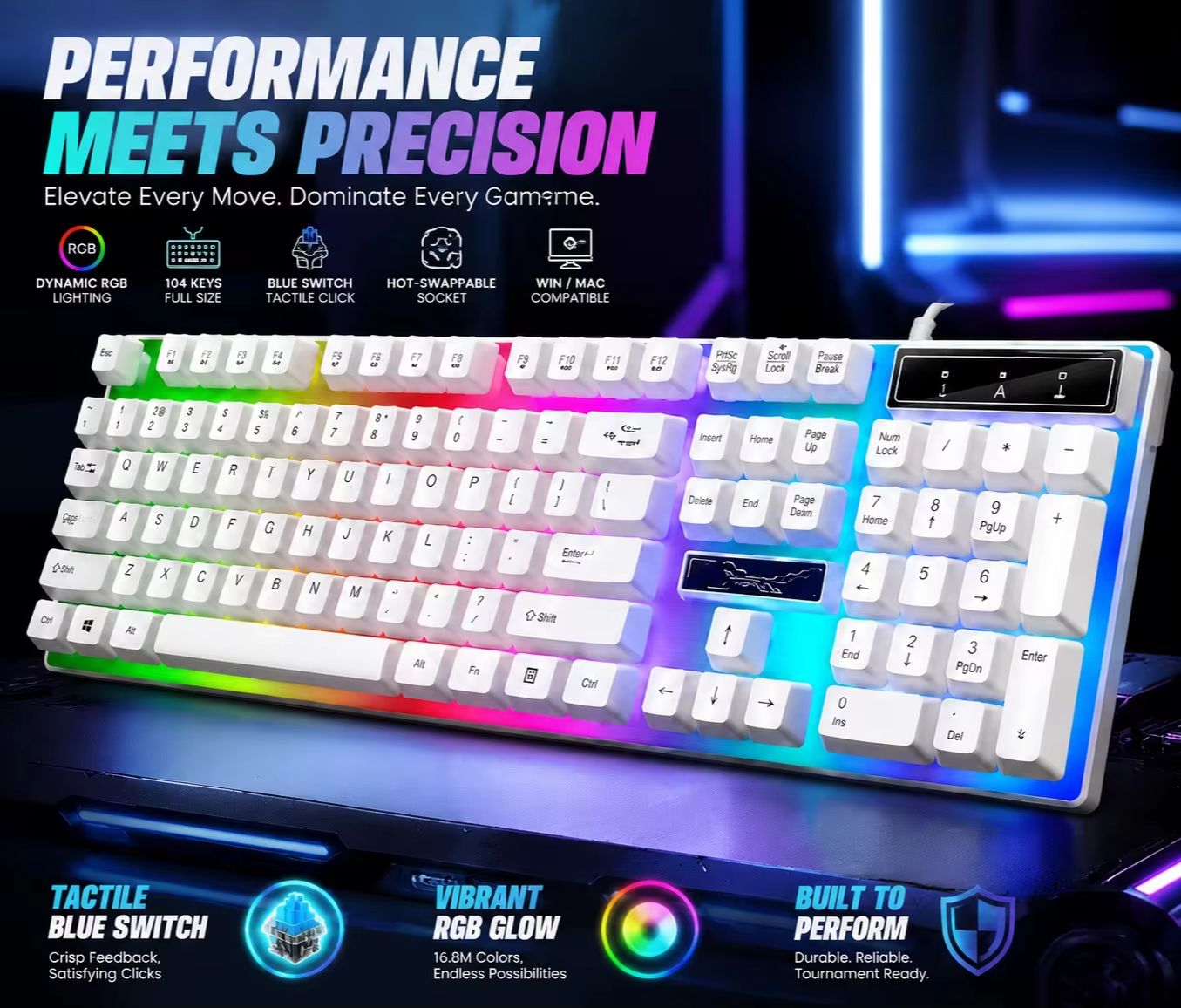 RGB Backlit 104Keys Full-Size  - Pc Gaming Fullset ulasan dan harga